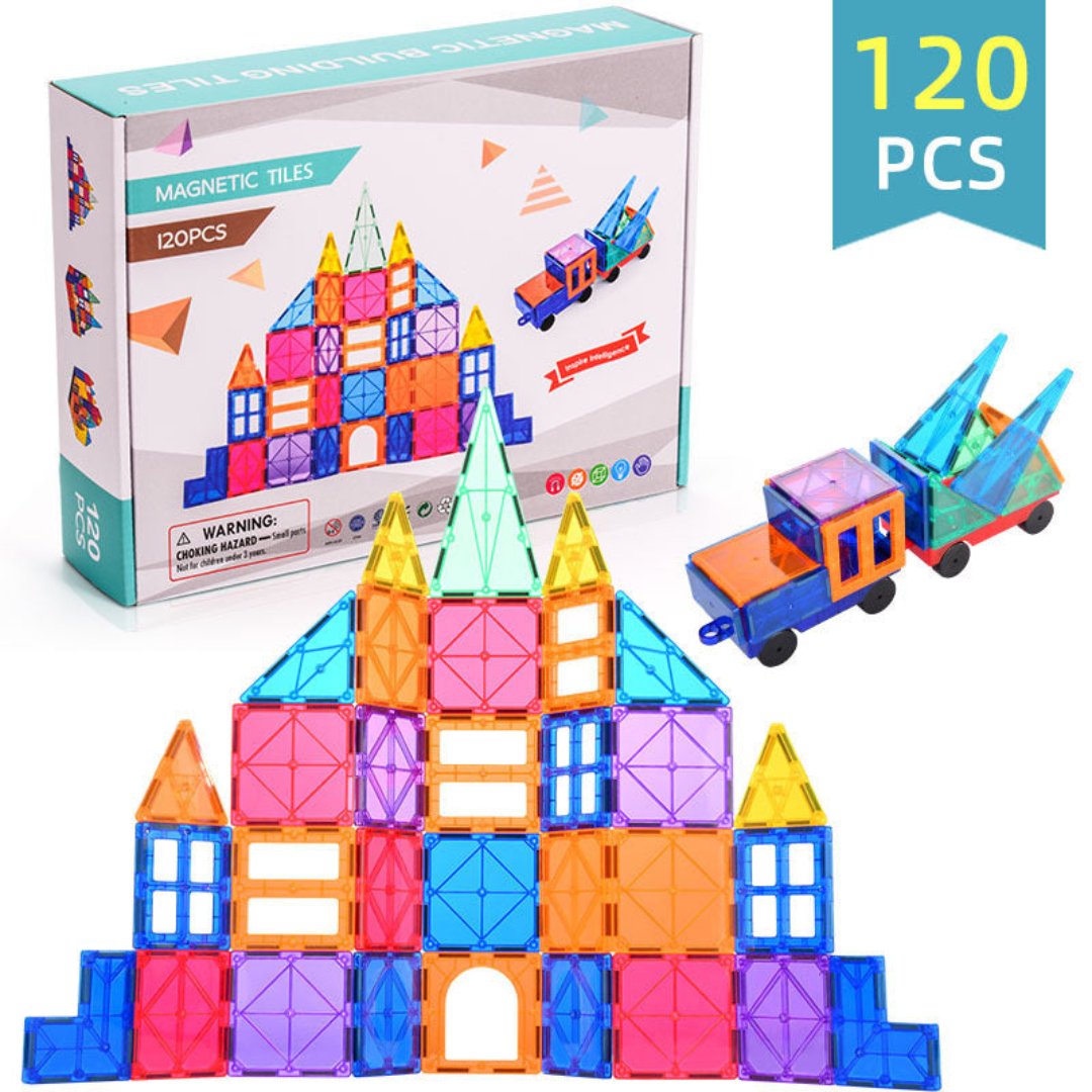 Magnetic Tiles Building Blocks Set - Creative Construction Toy for Kids | 100 + pcs (box)