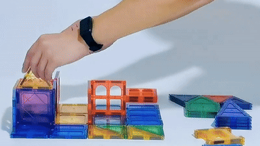 Magnetic Tiles Building Blocks Set - Creative Construction Toy for Kids | 100 + pcs (GIF)