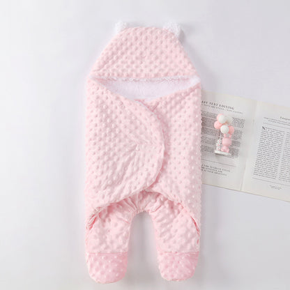 Autumn And Winter Double-layered Newborns Split Legs Covered With Doudou Velvet Comforting Wrap